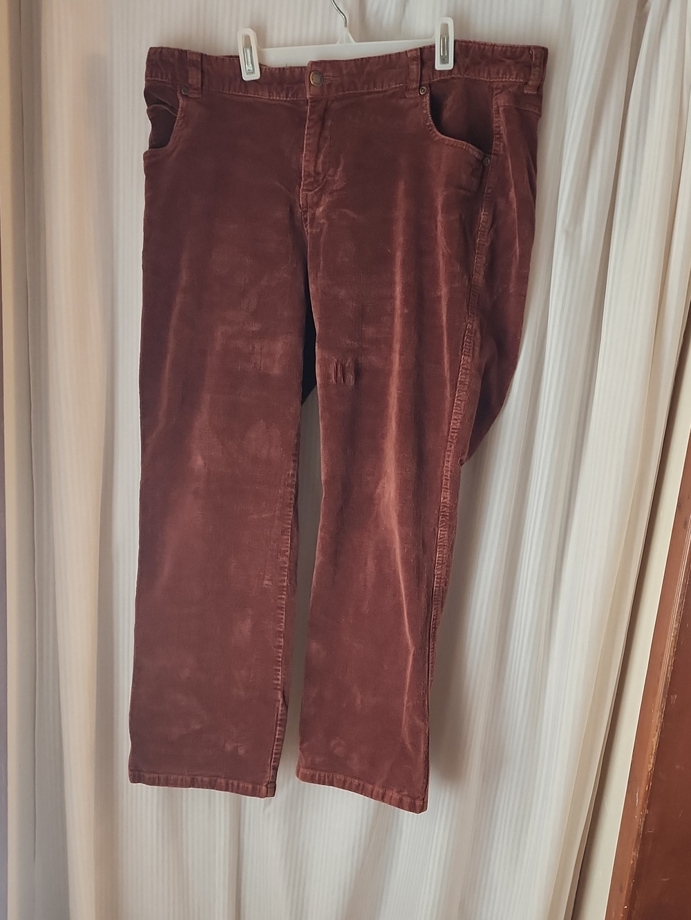 Woolrich Straight-Leg Corduroy Pants in Rust Brown Color